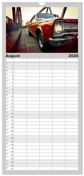 Produktbild: Familienplaner 2026 - US-Muscle-Cars - Plymouth mit 5 Spalten (Wandkalender, 21 x 45 cm) CALVENDO