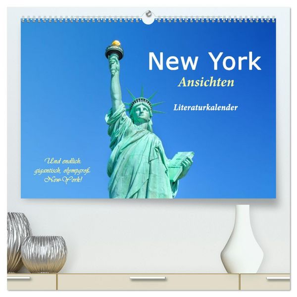 Produktbild: New York Ansichten - Literaturkalender (hochwertiger Premium Wandkalender 2026 DIN A2 quer), Kunstdruck in Hochglanz