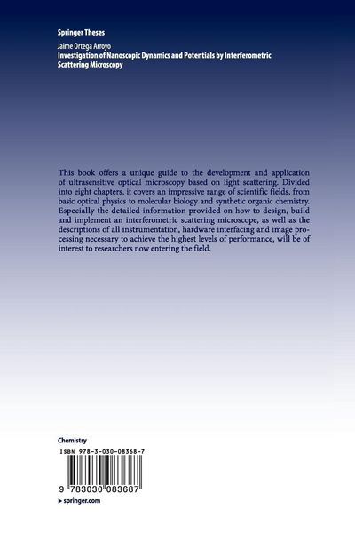 Produktbild: Investigation of Nanoscopic Dynamics and Potentials by Interferometric Scattering Microscopy