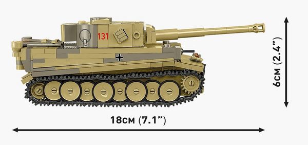 Produktbild: COBI Historical Collection 2734 - Panzer VI Tiger I No 131, WWII, Bausatz 1:48, 442 Klemmbausteine