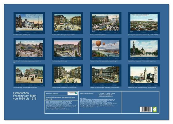 Produktbild: Historisches Frankfurt am Main von 1888 bis 1918 (Wandkalender 2026 DIN A2 quer), CALVENDO Monatskalender