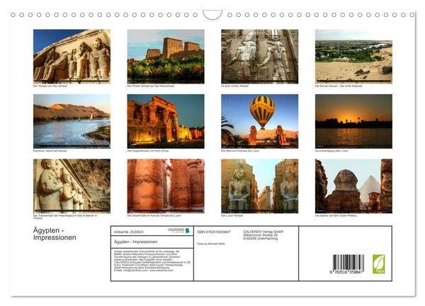 Produktbild: &Auml;gypten - Impressionen (Wandkalender 2026 DIN A3 quer), CALVENDO Monatskalender