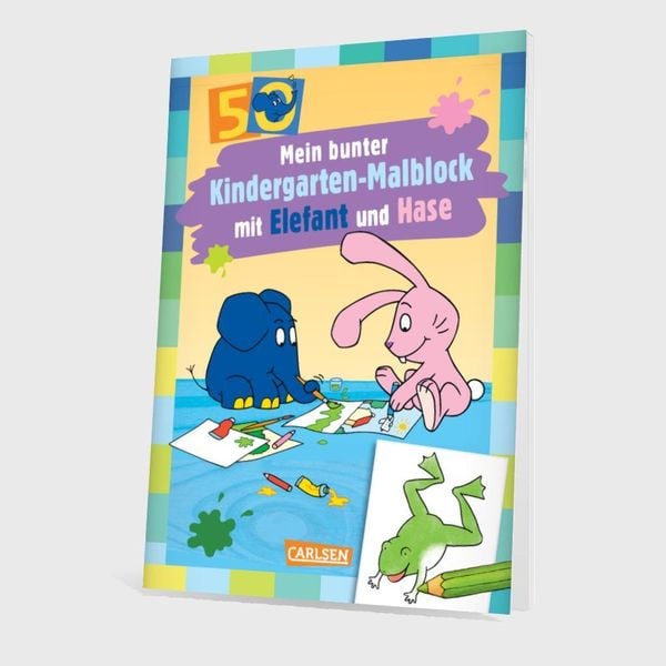 Produktbild: Mein bunter Kindergarten-Malblock mit Elefant und Hase