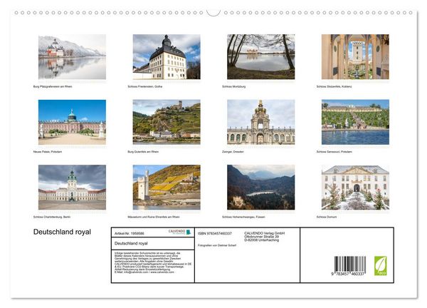 Produktbild: Deutschland royal (hochwertiger Premium Wandkalender 2026 DIN A2 quer), Kunstdruck in Hochglanz