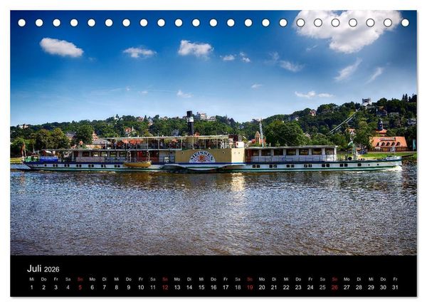 Produktbild: Schaufelraddampfer (Tischkalender 2026 DIN A5 quer), CALVENDO Monatskalender