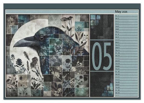 Produktbild: Crows. Shades of the Unseen. Art. (Desk Calendar 2026 DIN A5 landscape), CALVENDO 12 Month DeskCalendar