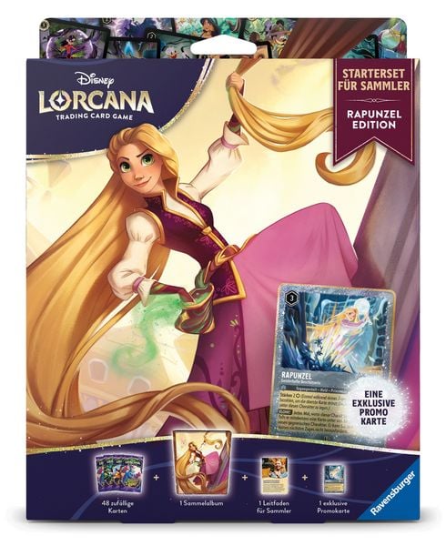 Produktbild: Disney Lorcana TCG: Starterset f&uuml;r Sammler Rapunzel Edition (Deutsch)