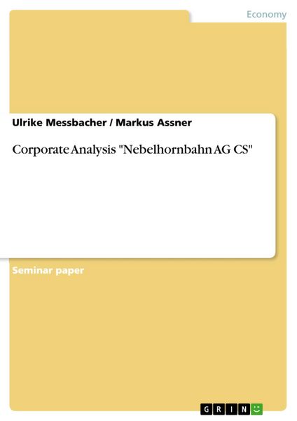 Produktbild: Corporate Analysis "Nebelhornbahn AG CS"