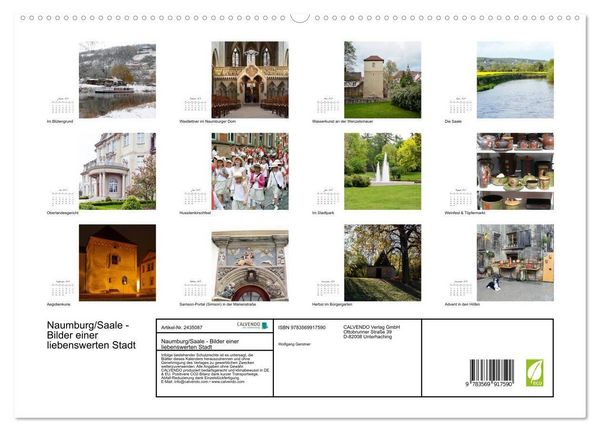 Produktbild: Naumburg/Saale - Bilder einer liebenswerten Stadt (hochwertiger Premium Wandkalender 2027 DIN A2 quer), Kunstdruck in Hochglanz