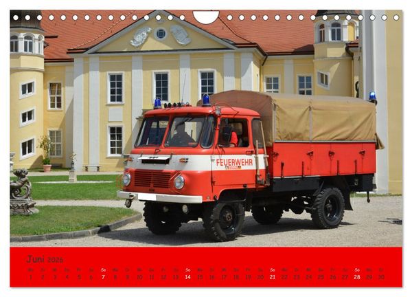 Produktbild: DDR Feuerwehr Klassiker (Wandkalender 2026 DIN A4 quer), CALVENDO Monatskalender