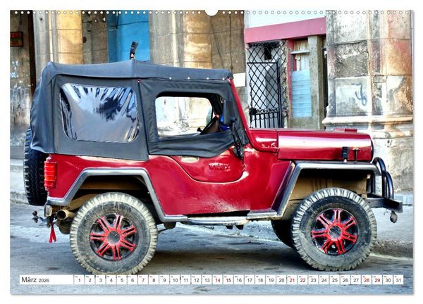 Produktbild: Willys Jeep - Eine amerikanische Legende auf Kuba (Wandkalender 2026 DIN A2 quer), CALVENDO Monatskalender