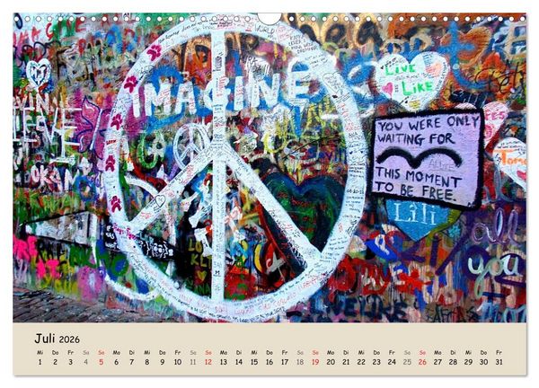 Produktbild: PRAG&hellip; wo der Frieden seine Mauer hat (Wandkalender 2026 DIN A3 quer), CALVENDO Monatskalender
