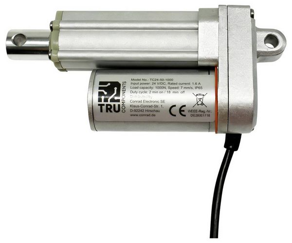 Produktbild: TRU COMPONENTS Elektrozylinder TC12-50-500 TC-13492768 Hubl&auml;nge 50 mm Schubkraft 500 N 12 V/DC 1 St.