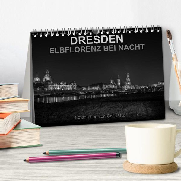 Produktbild: Dresden - Elbflorenz bei Nacht (Tischkalender 2026 DIN A5 quer), CALVENDO Monatskalender
