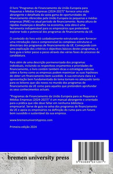 Produktbild: Programas de financiamento da Uni&atilde;o Europeia para as pequenas e m&eacute;dias empresas (2024-2027)