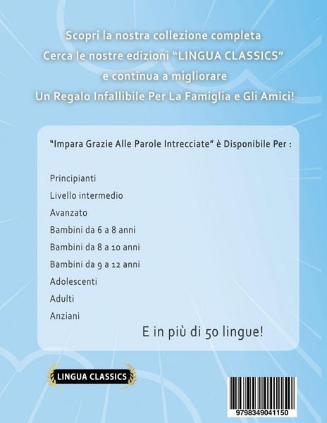 Produktbild: IMPARA BOSNIACO GRAZIE ALLE PAROLE INTRECCIATE - PER PRINCIPIANTI - Scopri Come Migliorare Il Tuo Vocabolario Con 2000 Crucipuzzle e Pratica a Casa - 100 Griglie Di Gioco - Materiale Didattico e Libretto Di Attivit&agrave;