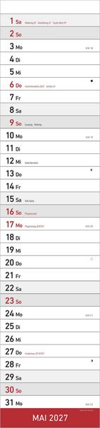 Produktbild: Streifenplaner XL ROT 2027
