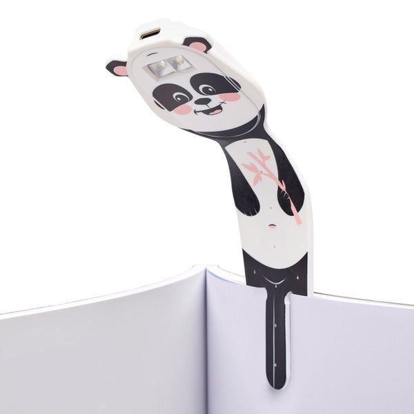 Produktbild: Flexilight Pals RC (Panda) - wiederaufladbares Leselicht - 2 in 1 Leselampe & Lesezeichen - LED Leselicht - Geschenk für Leser, Buchliebhaber - Deutsc