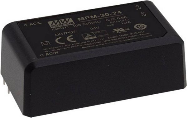 MEAN WELL MPM-30-24ST AC/DC-Printnetzteil 24 V/DC 1.3A