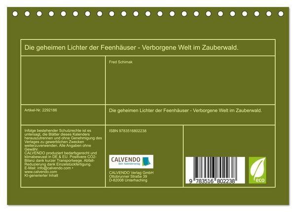 Produktbild: Die geheimen Lichter der Feenh&auml;user - Verborgene Welt im Zauberwald. (Tischkalender 2027 DIN A5 quer), CALVENDO Monatskalender