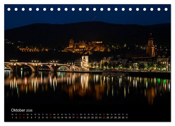 Produktbild: Heidelberger Stadtansichten (Tischkalender 2026 DIN A5 quer), CALVENDO Monatskalender