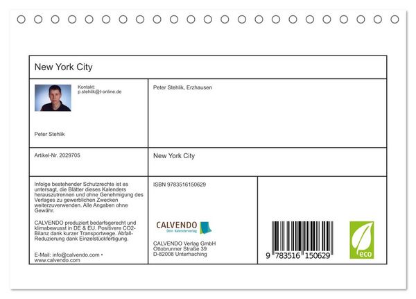 Produktbild: New York City (Tischkalender 2026 DIN A5 quer), CALVENDO Monatskalender