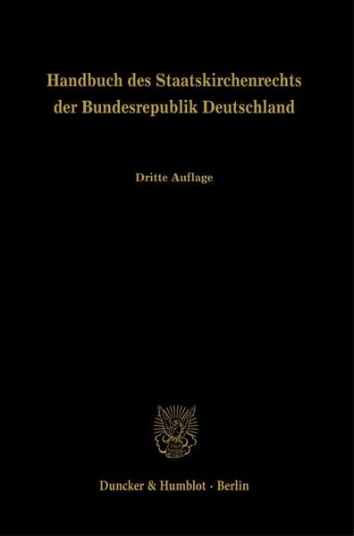 Produktbild: Handbuch des Staatskirchenrechts der Bundesrepublik Deutschland.