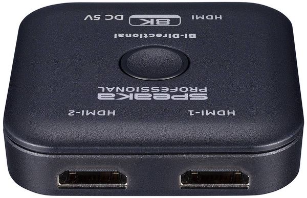 Produktbild: SpeaKa Professional SP-11990132 2 Port HDMI-Switch UHD 8K @ 60 Hz bidirektional verwendbar 7680 x 4320 Pixel