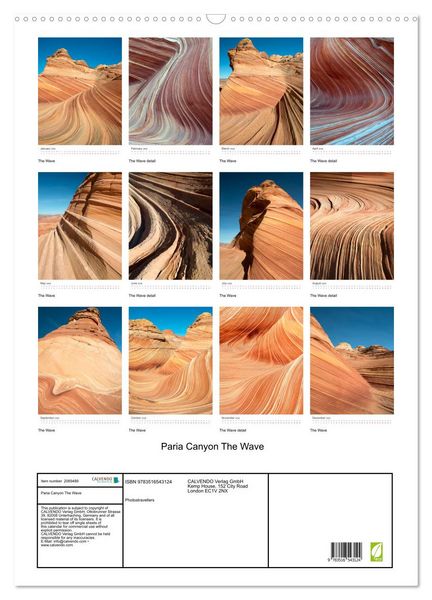 Produktbild: Paria Canyon The Wave (Wall Calendar 2026 DIN A2 portrait), CALVENDO 12 Month Wall Calendar