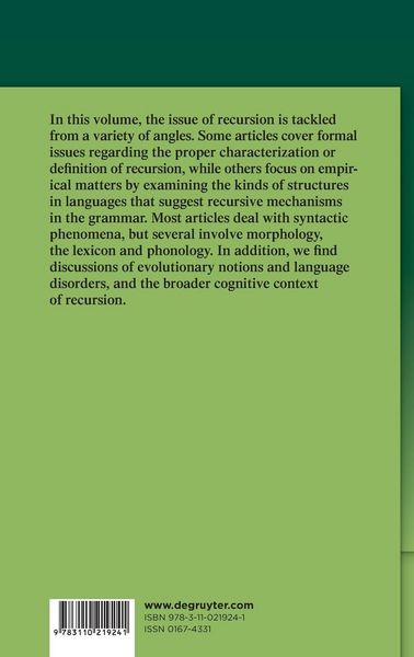 Produktbild: Recursion and Human Language