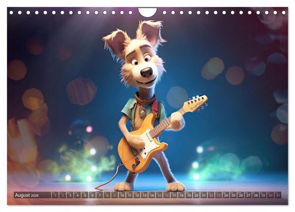 Produktbild: Cat dog music band (Wall Calendar 2026 DIN A4 landscape), CALVENDO 12 Month Wall Calendar