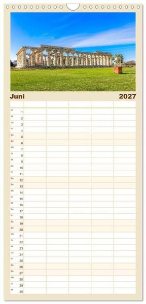 Produktbild: Familienplaner 2027 - Magna Graecia - Griechische antike St&auml;tten in S&uuml;ditalien mit 5 Spalten (Wandkalender, 21 x 45 cm) CALVENDO