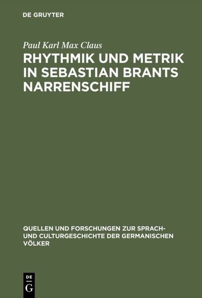 Produktbild: Rhythmik und Metrik in Sebastian Brants Narrenschiff