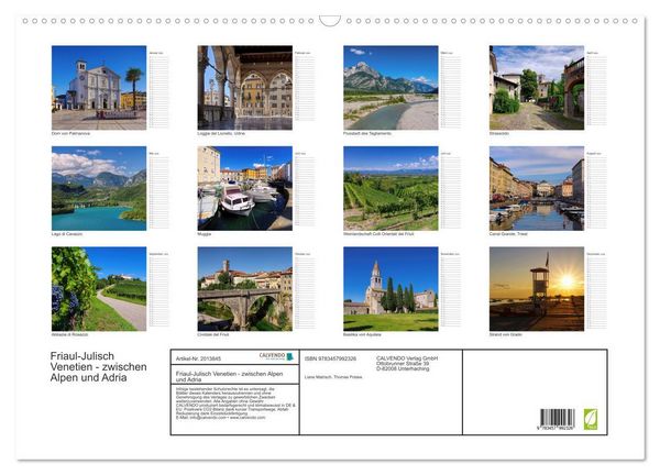 Produktbild: Friaul-Julisch Venetien - zwischen Alpen und Adria (Wandkalender 2026 DIN A2 quer), CALVENDO Monatskalender