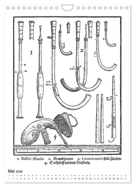 Produktbild: Michael Praetorius Syntagma Musicum (Wandkalender 2026 DIN A4 hoch), CALVENDO Monatskalender