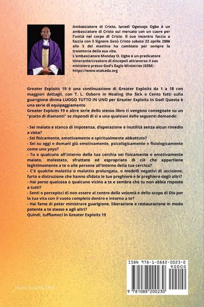 Produktbild: Grandi imprese - 19 Con - TL Osborn In Healing the Sick e cento fatti sulla guarigione divina..