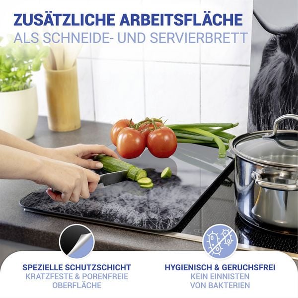 Produktbild: Herdabdeckplatte Universal Mod. Highland Cattle, 2er Set, f&uuml;r alle Herdarten geeignet