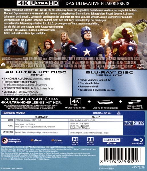 Produktbild: Marvel's The Avengers (4K Ultra HD) (+ Blu-ray 2D)