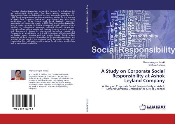 Produktbild: A Study on Corporate Social Responsibility at Ashok Leyland Company