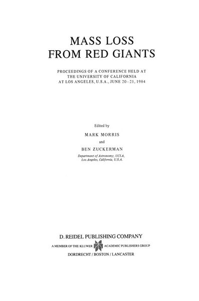 Produktbild: Mass Loss from Red Giants