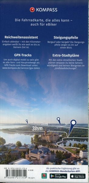 KOMPASS Fahrradkarte 3371 Dresden, Meißen, Westliche Sächsische Schweiz 1:70.000