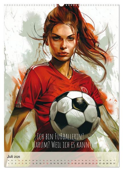 Produktbild: Fu&szlig;ballspr&uuml;che (hochwertiger Premium Wandkalender 2026 DIN A2 hoch), Kunstdruck in Hochglanz