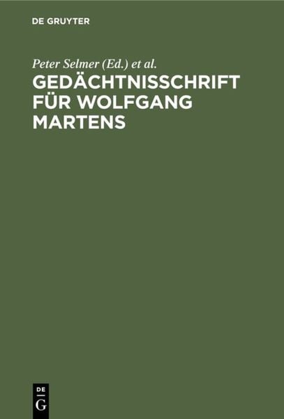 Produktbild: Ged&auml;chtnisschrift f&uuml;r Wolfgang Martens