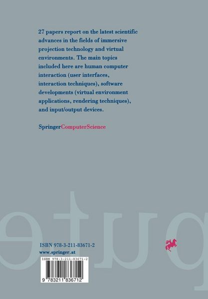 Produktbild: Immersive Projection Technology and Virtual Environments 2001