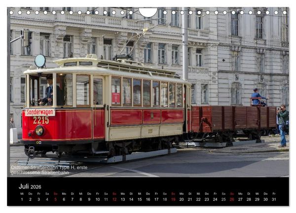 Produktbild: Historische Stra&szlig;enbahnen in Wien (Wandkalender 2026 DIN A4 quer), CALVENDO Monatskalender
