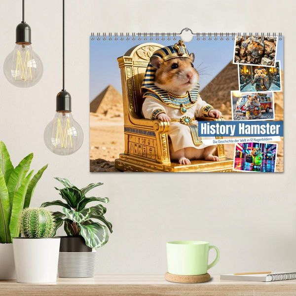 Produktbild: History Hamster - Die Geschichte der Welt in 12 Nagerbildern (Wandkalender 2026 DIN A4 quer), CALVENDO Monatskalender
