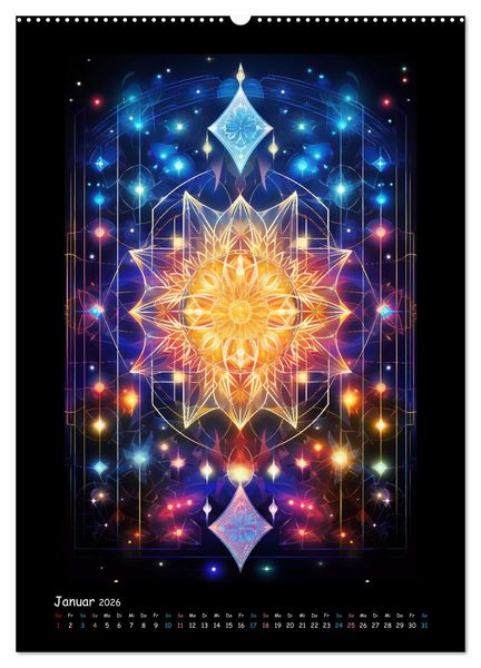 Produktbild: Fractale Mandalas (Wandkalender 2026 DIN A2 hoch), CALVENDO Monatskalender