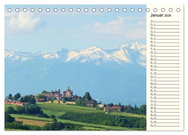 Produktbild: Die Langhe - Im Herzen des Piemonts (Tischkalender 2026 DIN A5 quer), CALVENDO Monatskalender