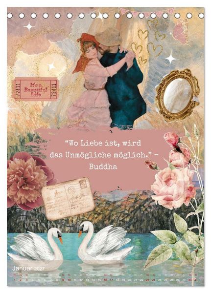 Produktbild: Vintage Vibes &ndash; Frauen, Kunst und Worte (Tischkalender 2027 DIN A5 hoch), CALVENDO Monatskalender