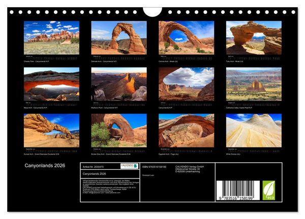 Produktbild: Canyonlands 2026 (Wandkalender 2026 DIN A4 quer), CALVENDO Monatskalender